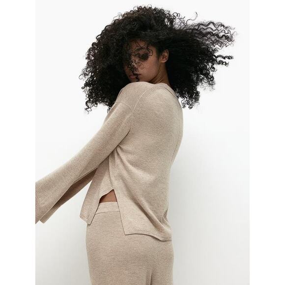 H&M Women's Cashmere-Blend Sweater Size M In Light Beige Melange - Picture 4 of 12